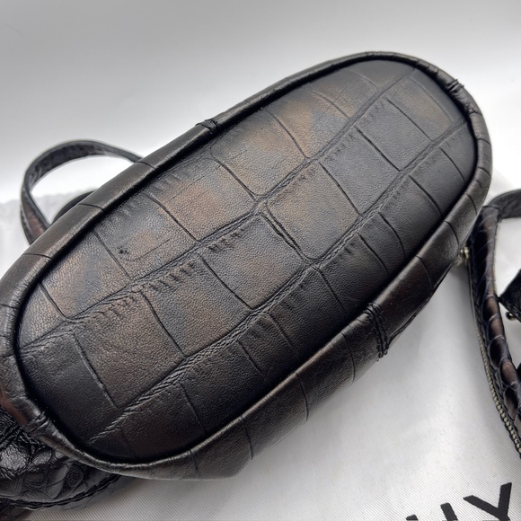 GIVENCHY Nightingale Calfskin Leather handbag Zipper bag Strap black brown HTF - Picture 6 of 12